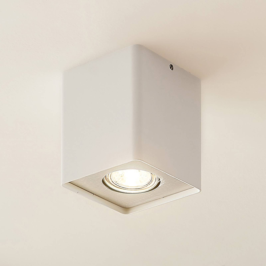 Lindby Laron GU10-downlight, kantig, vit