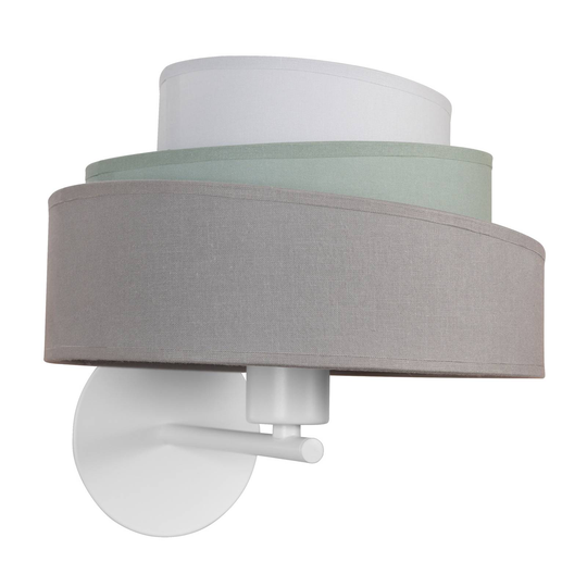 Vägglampa Trio monocolor, textil, grå, Ø25 cm