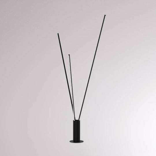 Trepole LED-golvlampa svart