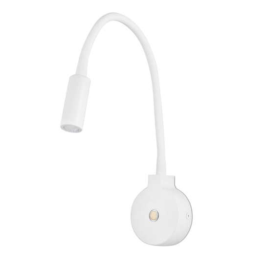 LED-vägglampa Pixie med flexarm, vit