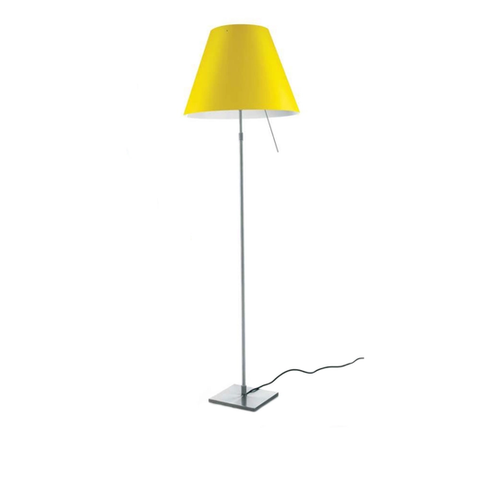 Costanza D13 t. Golvlampa, Aluminium, Gul