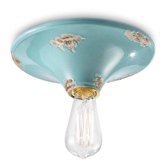 Vintage-taklampa C134 turkos
