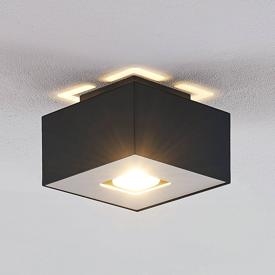 Lindby Kasi taklampa, svart 1 lampa, 14 x 14 cm