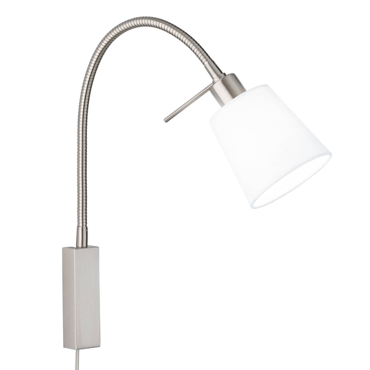 Vägglampa Moln av chintz, nickel/vit