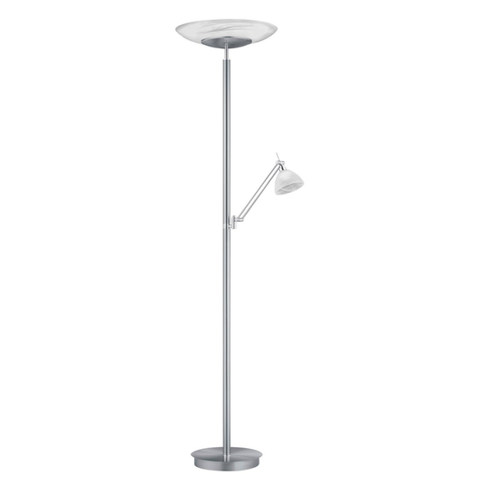 B-Leuchten Findus LED-golvlampa 2 lampor nickel