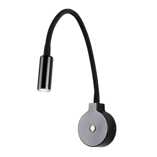 LED-vägglampa Pixie med flexarm, svart