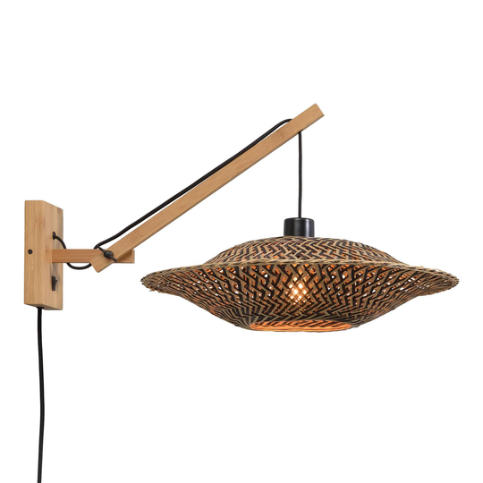 GOOD & MOJO Bali vägglampa 1 arm, natur, 44x12 cm