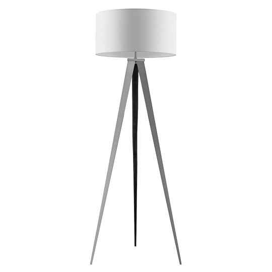 ELC Kailao tripodgolvlampa, vit, nickel