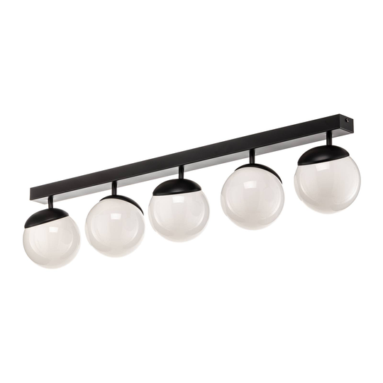 Taklampa Sfera 5 lampor direkt glas/svart
