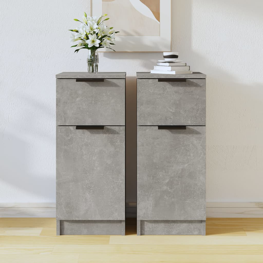 vidaXL Byråer 2 st betonggrå 30x30x70 cm konstruerat trä