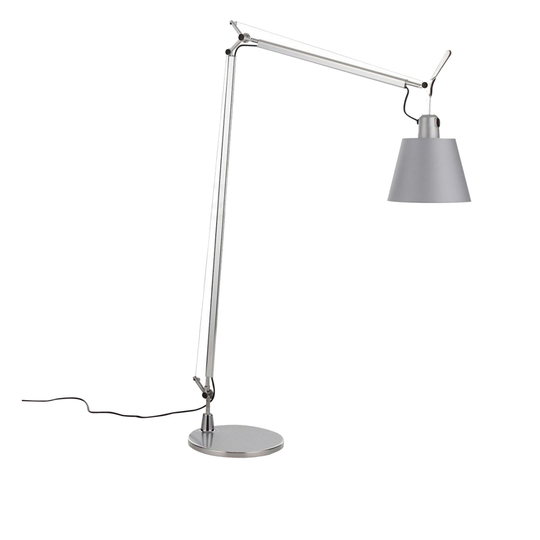Tolomeo Basculante Reading Golvlampa, Skärm i Grå satintyg