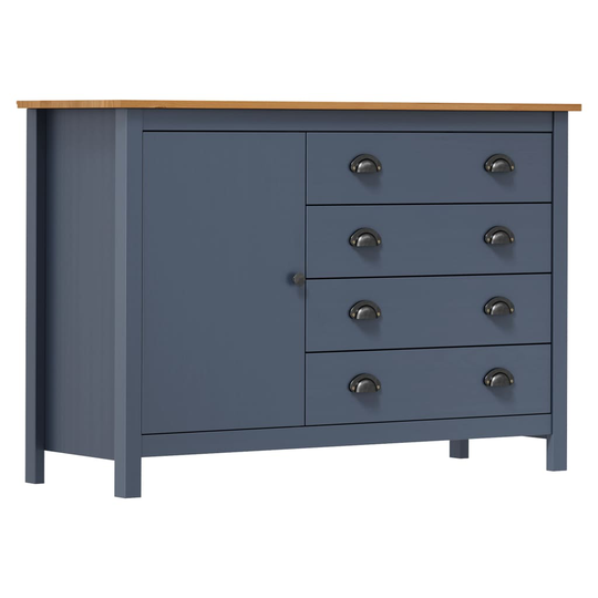 vidaXL Skänk Hill Range grå 120x40x80 cm massiv furu