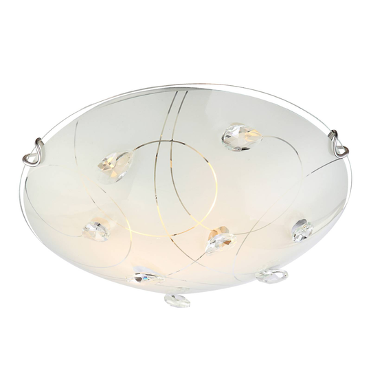 Taklampa Alivia med glasskärm, Ø 30 cm