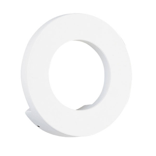LED-utomhusvägglampa Santorini, vit, rund