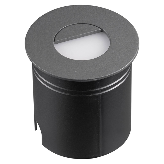 LED-inbyggnadslampa Aspen med diffusor, rund, grå