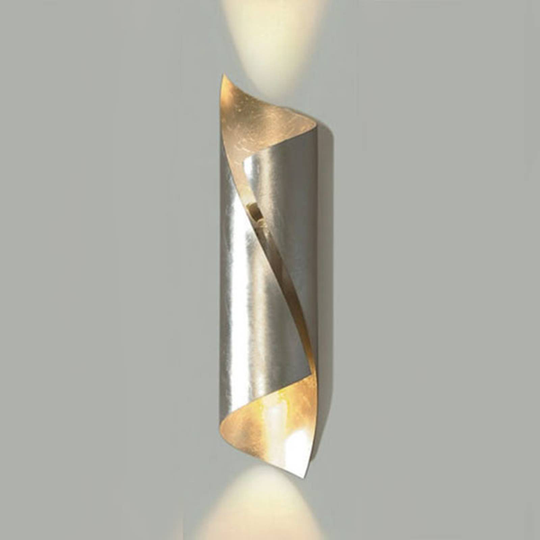 Knikerboker Hué vägglampa, höjd 54 cm bladsilver