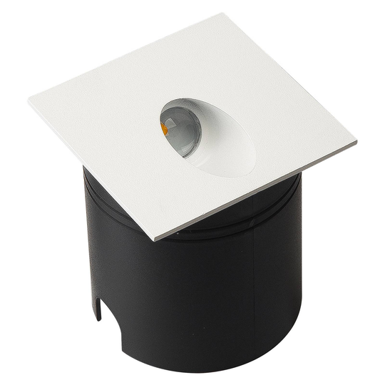 LED-inbyggnadslampa Aspen IP65, kantig, vit