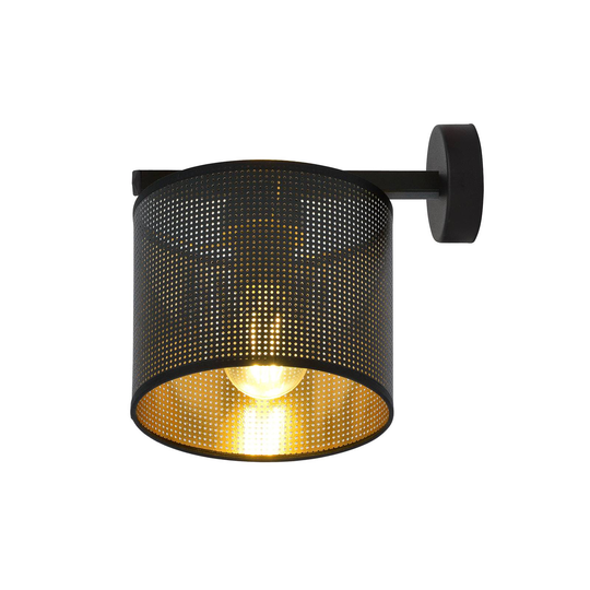 Vägglampa Jordan, svart/guld, 1 lampa