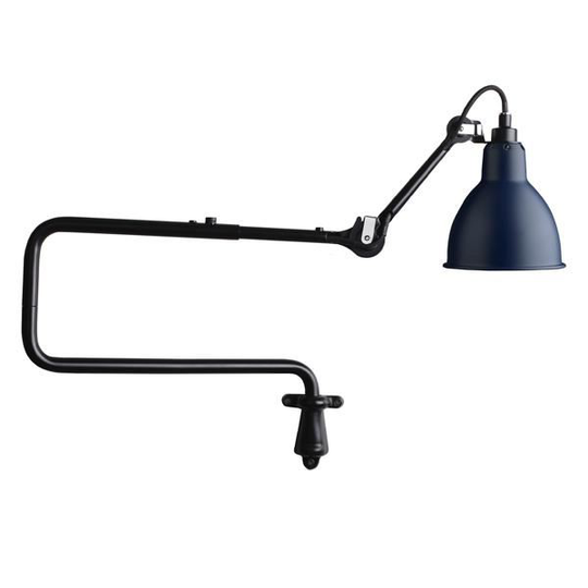 Lampe Gras N303 Vägglampa Matt Svart & Blå