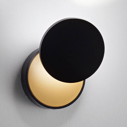 LED-vägglampa Ara med lässpot, svart-guld