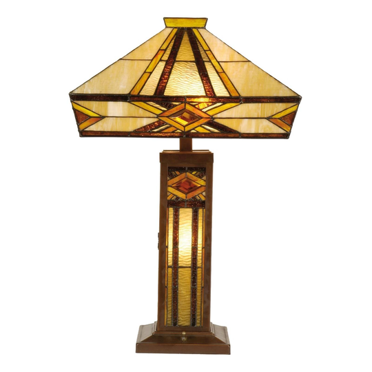 Fint lysande bordslampa Glenys, Tiffanystil