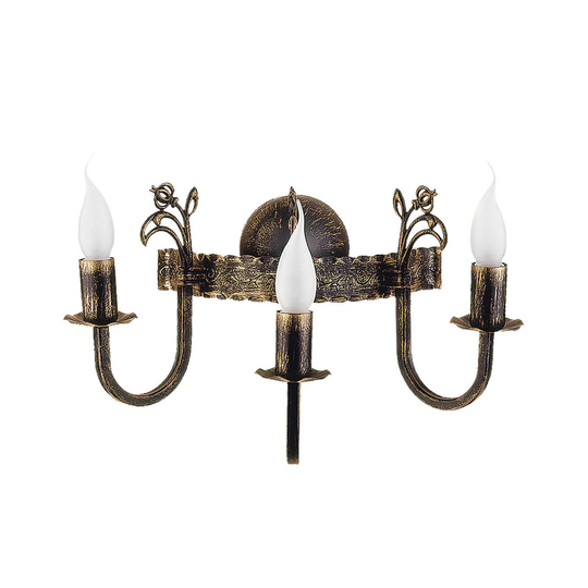 Vägglampa Castle mörkt handpatinerad 3 lampor