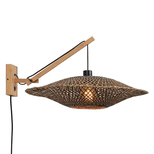 GOOD & MOJO Bali vägglampa 1 arm, natur, 60x15 cm