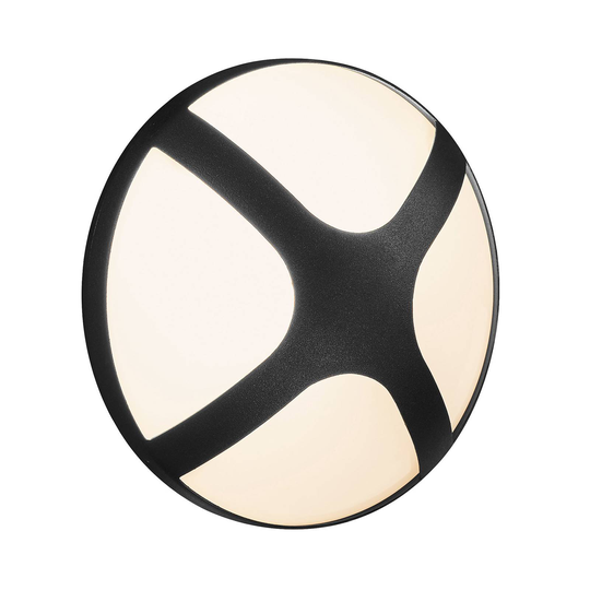 Utomhusvägglampa Cross svart, Ø 20,5 cm