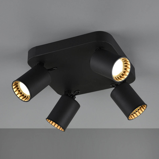 Takspotlight Pago, 4 lampor, svart