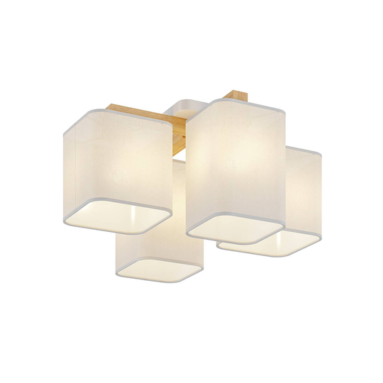 Taklampa Tora, 4 lampor, vit
