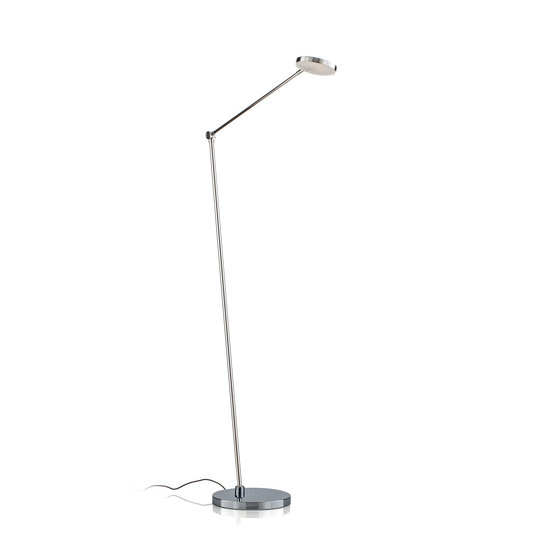 LED-golvlampa Thea-S geststyrning, krom
