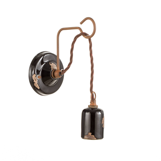 Vägglampa C665 i vintagestil svart