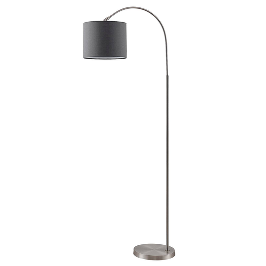 Lindby Keriba golvlampa, nickel/mörkgrå