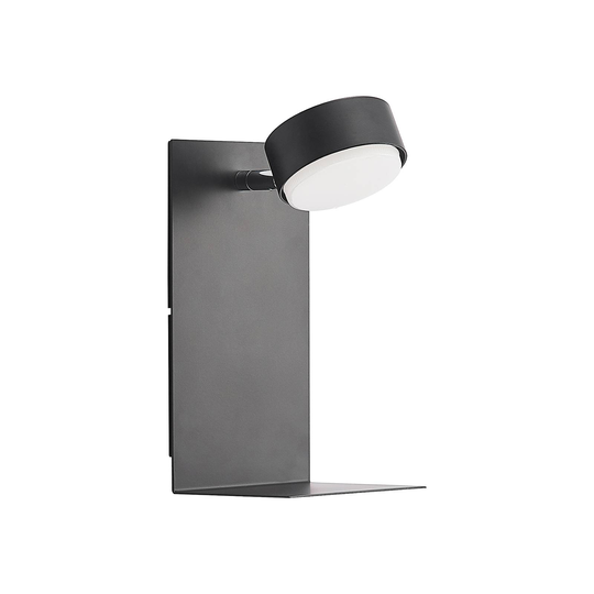 Lindby Kaylou LED-vägglampa, USB, hylla, svart