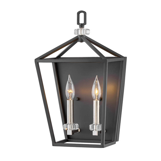 Vägglampa Stinson, svart/krom, 2 lampor