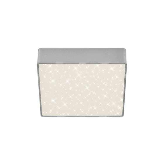 LED-taklampa Flame Star, 15,7 x 15,7 cm, silver