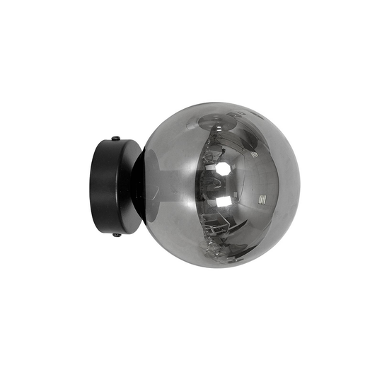 Vägglampa Glassy 1 lampa svart glas grafit