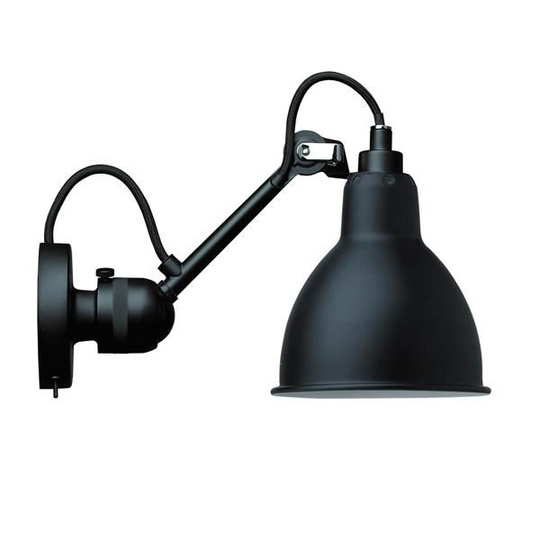 Lampe Gras N304 Vägglampa Matt Svart Med Strömbrytare Kropp & Fritt Val av Skärmfärg