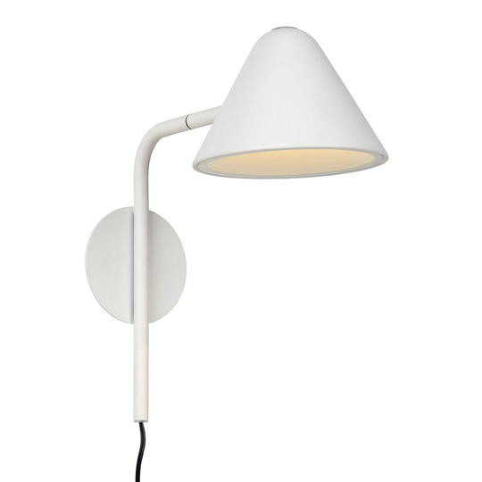 LED-vägglampa Devon med stickpropp, vit