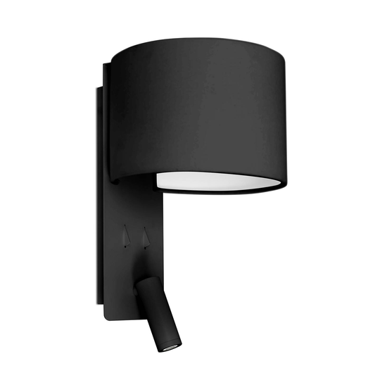 Vägglampa Fold med LED-läslampa, svart