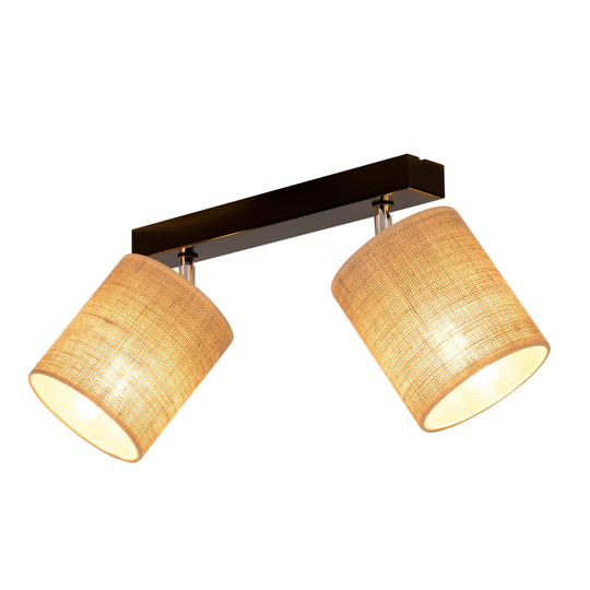 Taklampa Jute med textilskärmar, 2 lampor