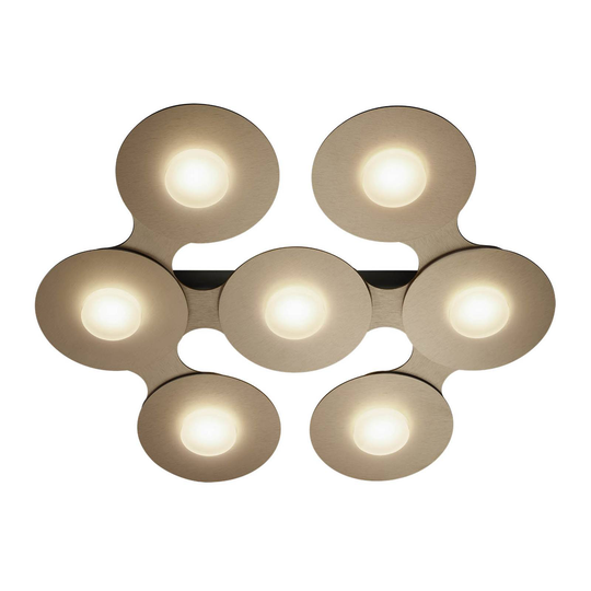GROSSMANN Disc LED-taklampa, guldbrun, 7 lampor