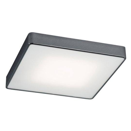 Taklampa Oro av stål och glas, grå, 45 cm