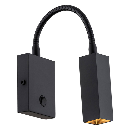 Vägglampa Raisio, flexarm, svart