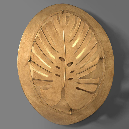 Designervägglampa Lizia med bladguld oval