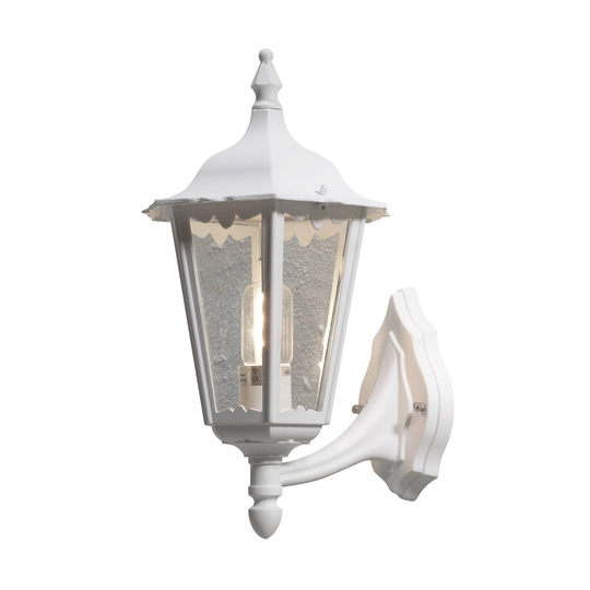Utomhusvägglampa Firenze, stående, 48 cm, vit