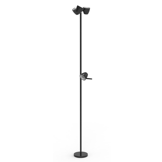 LED-golvlampa Trio 4 lampor, läslampa, svart