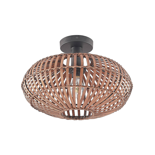Lindby Majeora taklampa, bambu, mörkbrun