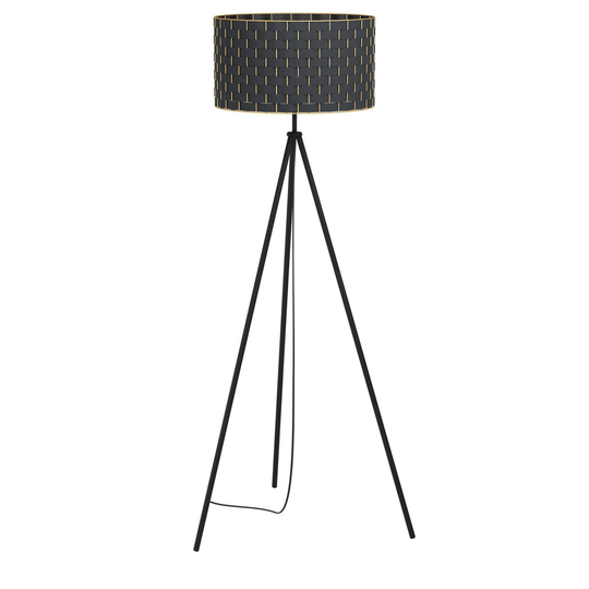 Golvlampa Marasales av textil, trebent