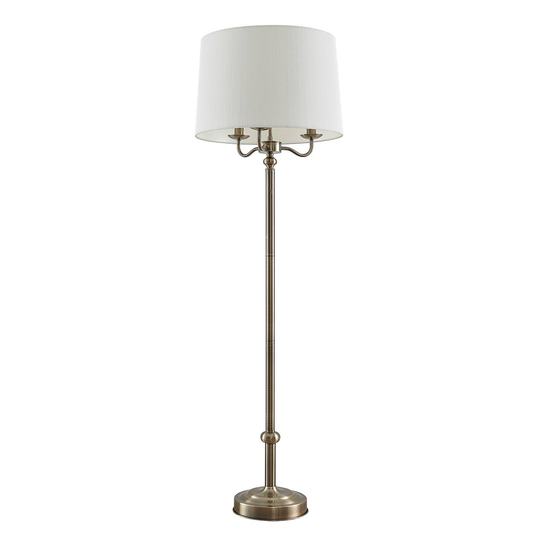 Lindby Christer golvlampa, mässing, creme, 160 cm